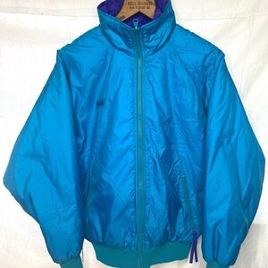 Vintage Columbia 90s Reversible Thinsulate Puffer Jacket Coat Purple Teal Snow L